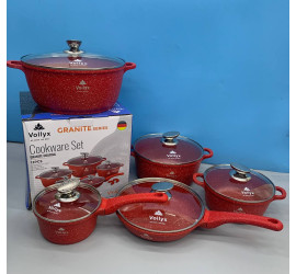 Набор посуды 12 предметов  Vollyx Cookware Set  RED (4)