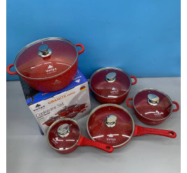Набор посуды 12 предметов  Vollyx Cookware Set  RED (4)