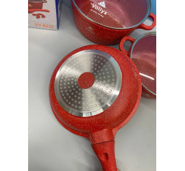 Набор посуды 12 предметов  Vollyx Cookware Set  RED (4)