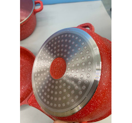 Набор посуды 12 предметов  Vollyx Cookware Set  RED (4)