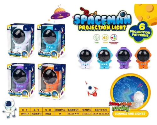 Проектор-ночник Модель12 астронавт, SPACEMAN projection light 4 цвета в ящике по 9 шт (36)
