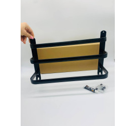 Настенная вешалка для полотенец, органайзер для ванной комнаты 3in1 BLACK (50)