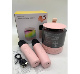 Портативная Bluetooth колонка K19 с двумя микрофонами RGB PINK (40)