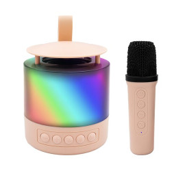 Портативная Bluetooth колонка K19 с двумя микрофонами RGB PINK (40)