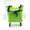 Портативная складная тележка для покупок сумка-тележка с колесами Trolley bag Зеленый (50)