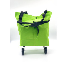 Портативная складная тележка для покупок сумка-тележка с колесами Trolley bag Зеленый (50)