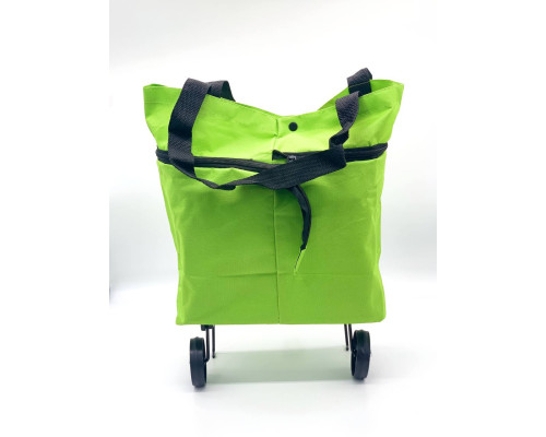 Портативная складная тележка для покупок сумка-тележка с колесами Trolley bag Зеленый (50)