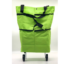 Портативная складная тележка для покупок сумка-тележка с колесами Trolley bag Зеленый (50)