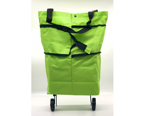 Портативная складная тележка для покупок сумка-тележка с колесами Trolley bag Зеленый (50)