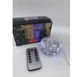 Гирлянда светодиодная нить роса 50м LED с пультом БЕЛЫЙ USB(100)