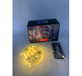 Гирлянда светодиодная нить роса 50м LED с пультом ТЕПЛЫЙ USB(100)