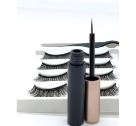 Набор накладные магнитные ресницы+подводка+пинцет Magnetic eyelashes 5 магнитов (400)