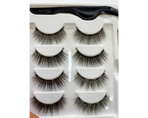 Набор накладные магнитные ресницы+подводка+пинцет Magnetic eyelashes 5 магнитов (400)