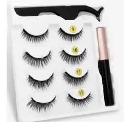 Набор накладные магнитные ресницы+подводка+пинцет Magnetic eyelashes 5 магнитов (400)