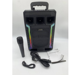 Портативная колонка Kimiso QS-627 с микрофоном и светомузыкой (12)