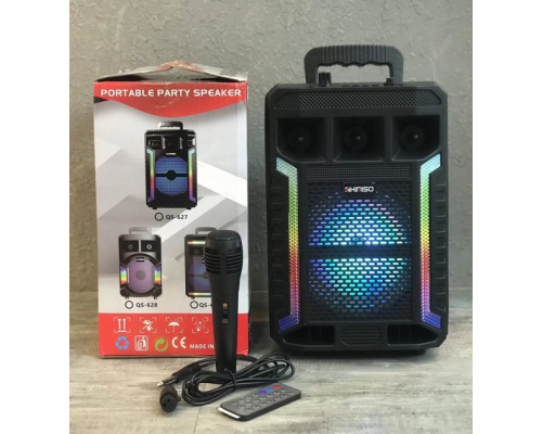 Портативная колонка Kimiso QS-627 с микрофоном и светомузыкой (12)