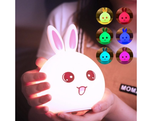 Силиконовый ночник Кролик LED RGB 7 режимов аккумуляторный (60)