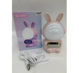 Детские часы с будильником Кролик Rabbit clock with LIGHT PINK (60)