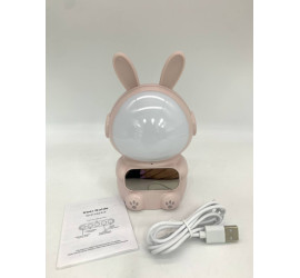 Детские часы с будильником Кролик Rabbit clock with LIGHT PINK (60)