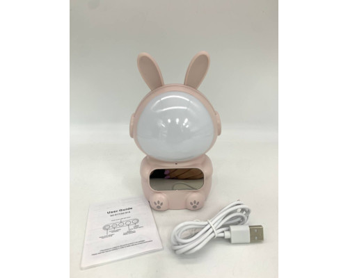 Детские часы с будильником Кролик Rabbit clock with LIGHT PINK (60)