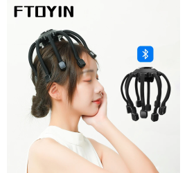 Вибро массажер для головы Head massger с Bluetooth BLACK (48)