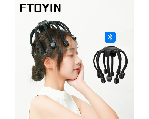 Вибро массажер для головы Head massger с Bluetooth BLACK (48)
