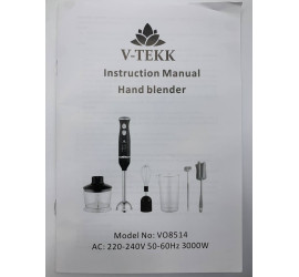 Блендер погружной 6 в 1 универсальный Blender Set V-TEKK VO8514 3000W RED (12)