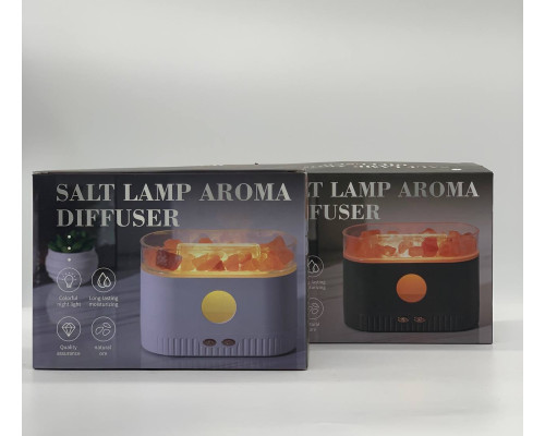 Соляная лампа SALT LAMP WITH ROCKS ночник с имитацией пламени BLACK (30)