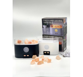 Соляная лампа SALT LAMP WITH ROCKS ночник с имитацией пламени BLACK (30)