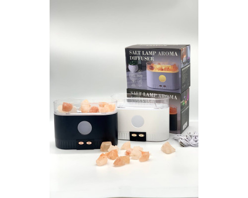 Соляная лампа SALT LAMP WITH ROCKS ночник с имитацией пламени BLACK (30)