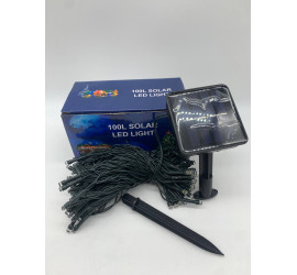 Гирлянда уличная на солнечной батарее 10 м 100 LED  ТЕПЛЫЙ (100)