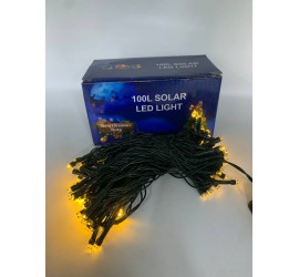 Гирлянда уличная на солнечной батарее 10 м 100 LED  ТЕПЛЫЙ (100)