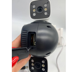 Поворотная погодозащитная IP WiFi камера Модель21 12 MP Сирена APP Yoosee (24)
