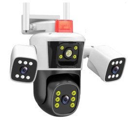 Поворотная погодозащитная IP WiFi камера Модель21 12 MP Сирена APP Yoosee (24)