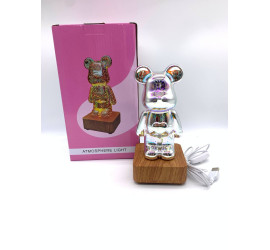 3D ночник Мишка Фейерверк стеклянный RGB  Bearbrick 8 цветов (20)