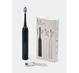 Электрическая зубная щетка X3 USB Sonic Toothbrush, 4 насадки, 6 режимов BLACK (200)