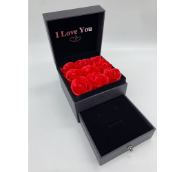 Подарочная коробка с розами из мыла I Love You (60)