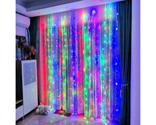 Гирлянда-штора светодиодная 160 LED 2х2 м USB МУЛЬТИК (100)