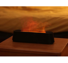 Ночник Увлажнитель воздуха с эффектом пламени Flame diffuser humidifier BLACK (40)