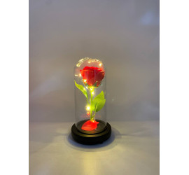 Роза в колбе с LED БОЛЬШАЯ КРАСНАЯ (60)