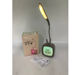 Аккумуляторная настольная лампа с RGB подсветкой СЕРАЯ (120)
