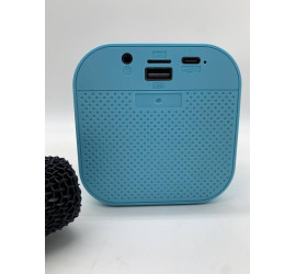 Караоке, мини колонка с двумя микрофонами system K12 BLUE (40)