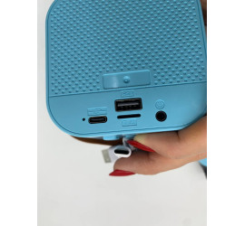 Караоке, мини колонка с двумя микрофонами system K12 BLUE (40)