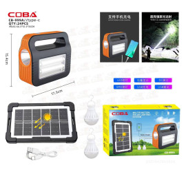 Солнечная зарядная станция LED фонарь COBA CB-999A с лампочками Power Bank (24)