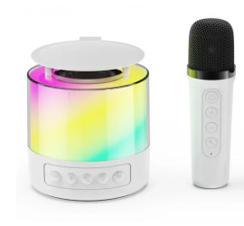 Портативная Bluetooth колонка K19 с двумя микрофонами RGB WHITE (40)
