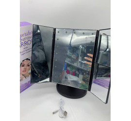 Тройное зеркало со ставнями Led miror BLACK (24)