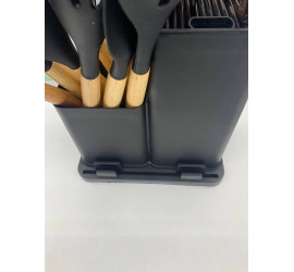 Силиконовый кухонный набор принадлежностей Kitchen stuff 19 предметов BLACK (12)