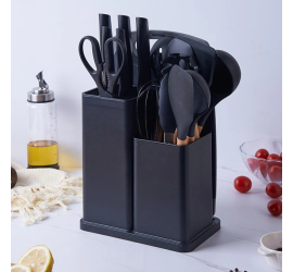 Силиконовый кухонный набор принадлежностей Kitchen stuff 19 предметов BLACK (12)
