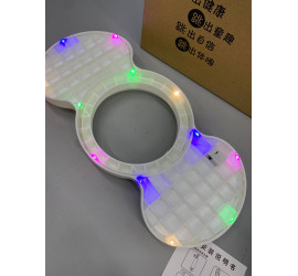 Детский прыгун джампинг на резинке с ручками и LED-подсветкой РОЗОВЫЙ (16)