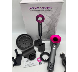 Фен стайлер для волос 5в1 Super hair dryer Fan с держателем на стену Розовый (20)